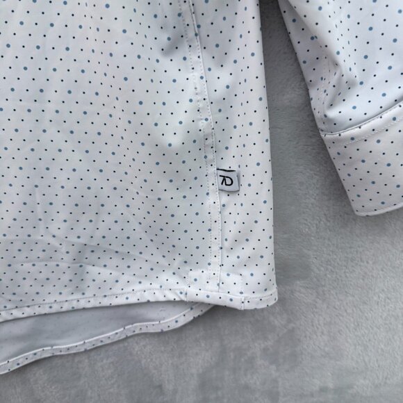 7 Diamonds Shirt Mens XL White 4 Way Stretch Polka Dot Performance Button Up - Picture 8 of 10